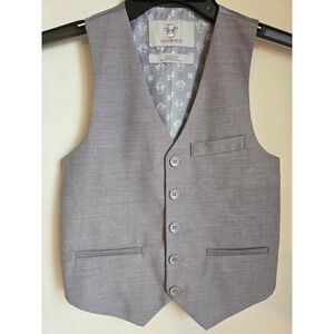 Black Bianco Boys Gray Dress Vest Grey Size 10 Wedding Party Formal